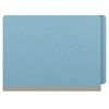 End Tab Pressboard Classification Folders, 3 Dividers, Letter Size, Type III Blue, 10 per Box