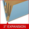 End Tab Pressboard Classification Folders, 3 Dividers, Letter Size, Type III Blue, 10 per Box
