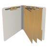 End Tab Pressboard Classification Folders, 3 Dividers, Letter Size, Type III Gray, 10 per Box
