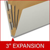 End Tab Pressboard Classification Folders, 3 Dividers, Letter Size, Type III Gray, 10 per Box