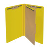 End Tab Pressboard Classification Folders, 1 Divider, Legal Size, Yellow, 10/Box