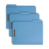 Stack of Three Smead Fastener File Folders Blue