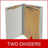 End Tab Pressboard Classification Folders, 2 Dividers, Legal Size, Type III Gray, 10 per Box