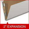 End Tab Pressboard Classification Folders, 2 Dividers, Legal Size, Type III Gray, 10 per Box