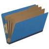 End Tab Pressboard Classification Folders, 3 Dividers, Legal Size, Type III Royal Blue, 10 per Box