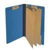 End Tab Pressboard Classification Folders, 3 Dividers, Legal Size, Type III Royal Blue, 10 per Box