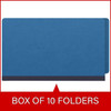 End Tab Pressboard Classification Folders, 3 Dividers, Legal Size, Type III Royal Blue, 10 per Box