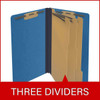End Tab Pressboard Classification Folders, 3 Dividers, Legal Size, Type III Royal Blue, 10 per Box