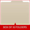 Classification Folders, 2 Dividers, Letter Size, Manila, 10/Box