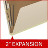 Classification Folders, 2 Dividers, Letter Size, Manila, 10/Box