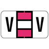 Jeter Alpha Labels 0200 Series Letter V Pink (JAAM-V)