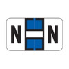 Jeter Alpha Labels, 2800-Series, 15/16 H x 1 5/8 W, Letter N, Blue, 500/Roll, JEAM-N