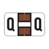Jeter Alpha Labels, 2800-Series, 15/16 H x 1 5/8 W, Letter Q, Brown, 500/Roll, JEAM-Q
