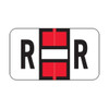 Jeter Alpha Labels, 2800-Series, 15/16 H x 1 5/8 W, Letter R, Red, 500/Roll, JEAM-R