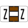 Jeter Alpha Labels, 7200-Series, 15/16 H x 1 5/8 W, Letter Z, Brown, 500/Roll
