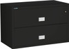 Black Phoenix 2-Drawer Lateral File Cabinet, 44 inches wide, 1-hour fireproof protection