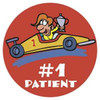 Children's Stickers, #1 Patient - Car, Red, 1-3/4" Circle, 100/Roll
