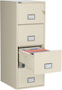 Phoenix LGL4W25 Fireproof File Cabinet, 4-Drawer, Legal Size, 25" Deep, 1-Hour Fire-Rated, Putty, Open
