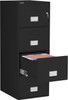 Phoenix LGL4W25 Fireproof File Cabinet, 4-Drawer, Legal Size, 25" Deep, 1-Hour Fire-Rated, Black, Open