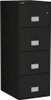 Phoenix LGL4W25 Fireproof File Cabinet, 4-Drawer, Legal Size, 25" Deep, 1-Hour Fire-Rated, Black, Closed