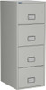 Phoenix LGL4W25 Fireproof File Cabinet, 4-Drawer, Legal Size, 25" Deep, 1-Hour Fire-Rated, Light Gray, Closed