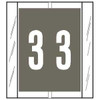 SFI Numeric Labels, 12800 Series, 1 2/3 H x 1 1/2 W, Number 3, Gray (12803)