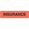 Insurance Labels, Insurance, 5/16" H x 1-1/4" W, Fl. Red, 500/Roll (MAP119)