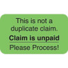 Insurance Labels, This Is Not A Duplicate, 1-1/2 x 7/8, Fl. Green, 250/Roll (MAP1440)
