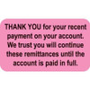 Billing/Collection Labels, Thank You, 250/Box (MAP4210)