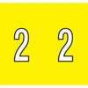 Kardex Numeric Labels, PSF-138 Series, Number 2, 1-1/2 x 1-1/4, Yellow, 500/RL