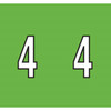 Kardex Numeric Labels, PSF-138 Series, Number 4, 1-1/2 x 1-1/4, Green, 500/RL