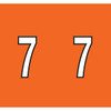 Kardex Numeric Labels, PSF-138 Series, Number 7, 1-1/2 x 1-1/4, Orange, 500/RL