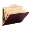 Smead SuperTab Classification Folders, Letter Size, 2 Dividers, Maroon (Linen), 10/Box