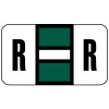Safeguard Alpha Labels, 514-Series, 15/16 H x 1 5/8 W, Letter R, Dk Green, 500/Roll (SGAM-R)