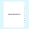 Roman Numeral Index Tabs I-X - Side Tab, Letter Size, Collated, 20 Tabs per Pack