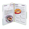 Smead Pressboard File Folder with 2 SafeSHIELD Fasteners, 1/3-Cut Tab, 1" Exp, Letter Size, Gray/Green, 25/Box