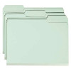 Smead Pressboard File Folder with 2 SafeSHIELD Fasteners, 1/3-Cut Tab, 1" Exp, Letter Size, Gray/Green, 25/Box