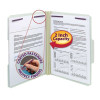 Smead Pressboard File Folder with 2 SafeSHIELD Fasteners, 1/3-Cut Tab, 2" Exp, Letter Size, Gray/Green, 25/Box