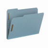 Smead 100% Recycled Pressboard Fastener File Folder, 1/3-Cut Tab, 1" Exp, Letter Size, Blue, 25/Box