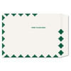 10 x 13 Western Sulphite First Class catalog envelope, 28 lb white open end envelope with green diamond First Class Mail border, carton of 500