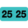 Control-O-Fax Compatible Year Labels, 2025, Aqua, 3/4 x 1-1/2, 500/RL
