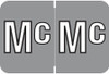 Colwell COPK Alphabetical Color-Coded Filing Label for the letter 'Mc' with a gray background and white character with black outline