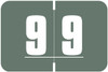 Digi Color DCNM Numeric Label, 1H x 1-1/2W,  Number 9, Gray with white digits, 250/RL, DCNM-9