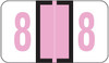 Jeter Numeric Labels, 6190-Series, Number 8, Lilac, 500/Roll, 15/16x1 5/8