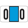 Jeter 0300 Series Numeric Labels - Light Blue, Number 0, 500 Labels per Roll, Polylaminated for End-Tab Filing