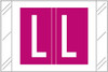 Tabbies 12000-Series compatible alphabetic label, Letter L, Purple, 1 inch x 1.5 inch, 500 labels per roll