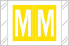 Tabbies 12000-Series compatible alphabetic label, Letter M, Yellow, 1 inch x 1.5 inch, 500 labels per roll