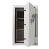FireKing KF2722-1WHE safe open – empty interior with two adjustable shelves and thick fire-lined walls