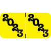 POS Match Year Labels, 2023, Yellow, 3/4"H x 1-1/2"W, 500/Rol, PBYV-23