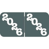 Jeter Year Label 2026 – Gray, 3/4" x 1-1/2", 500/Roll, JPYM-26